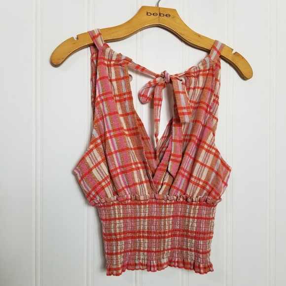 Anthropologie Pilcro Jessie Smocked Tied Halter Crop Top - Picture 6 of 12